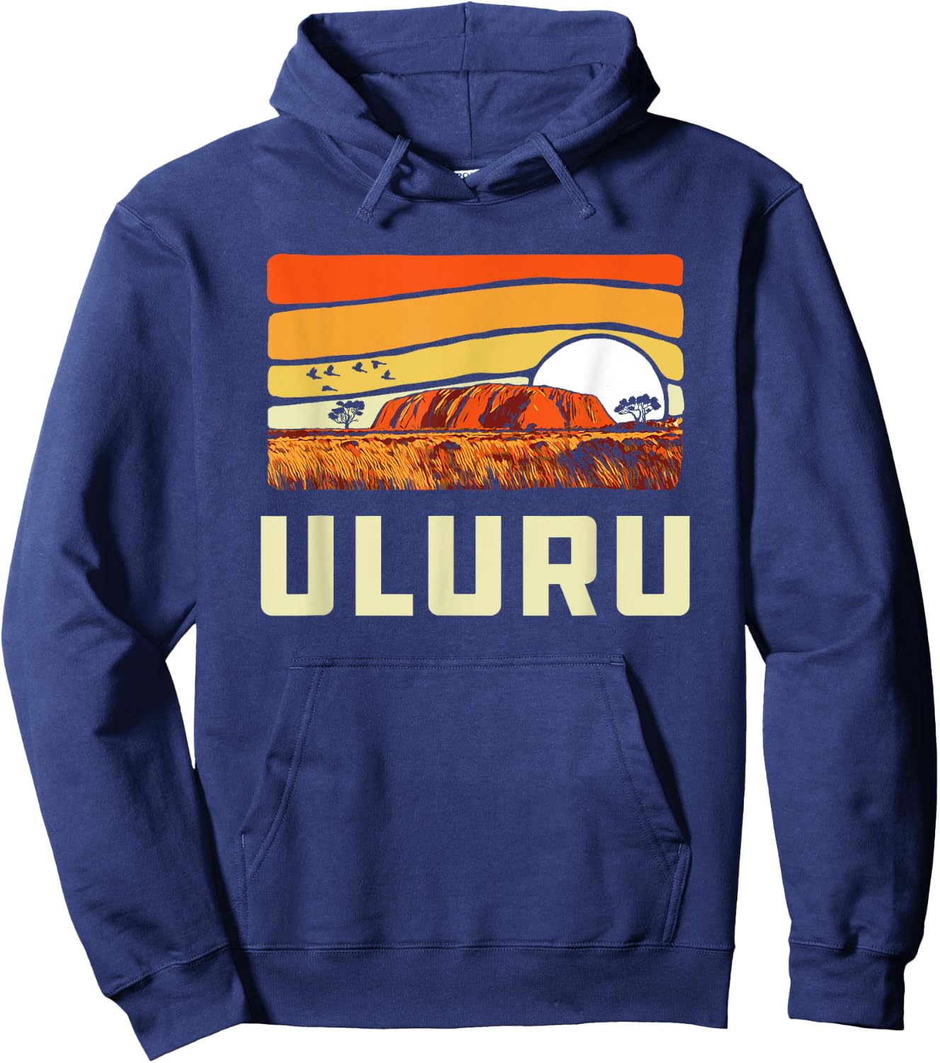 Ayers Rock Uluru Australia Landmark Vintage 80s Hoodie - Hoodie | Navy