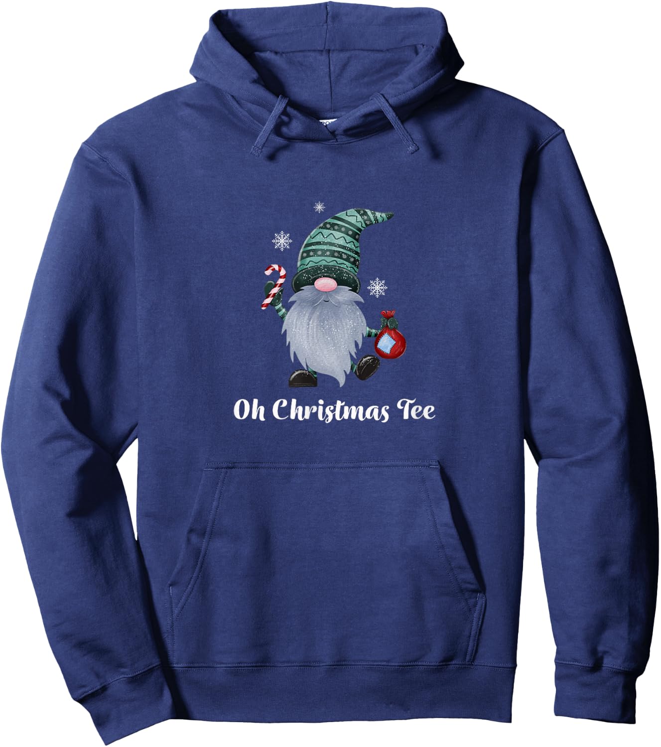 Oh Christmas Gnome Candy Cane Joyful Hoodie - Hoodie | Navy