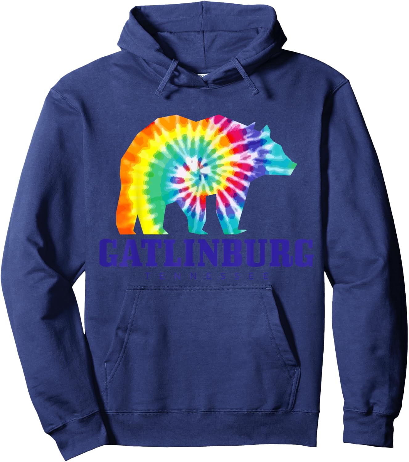 Gatlinburg Tennessee Bear Tie Dye Vintage Retro Hoodie - Hoodie | Navy