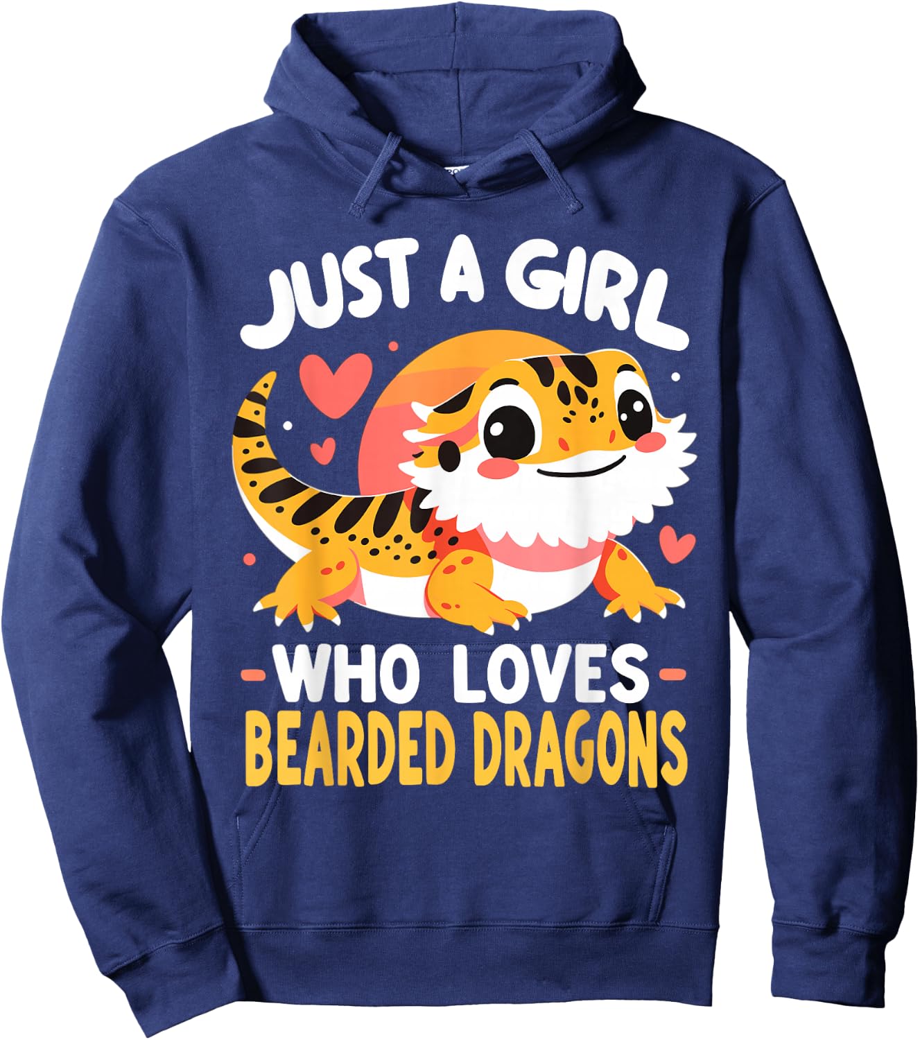 Cute Bearded Dragon Girl Hoodie - Hoodie | Navy