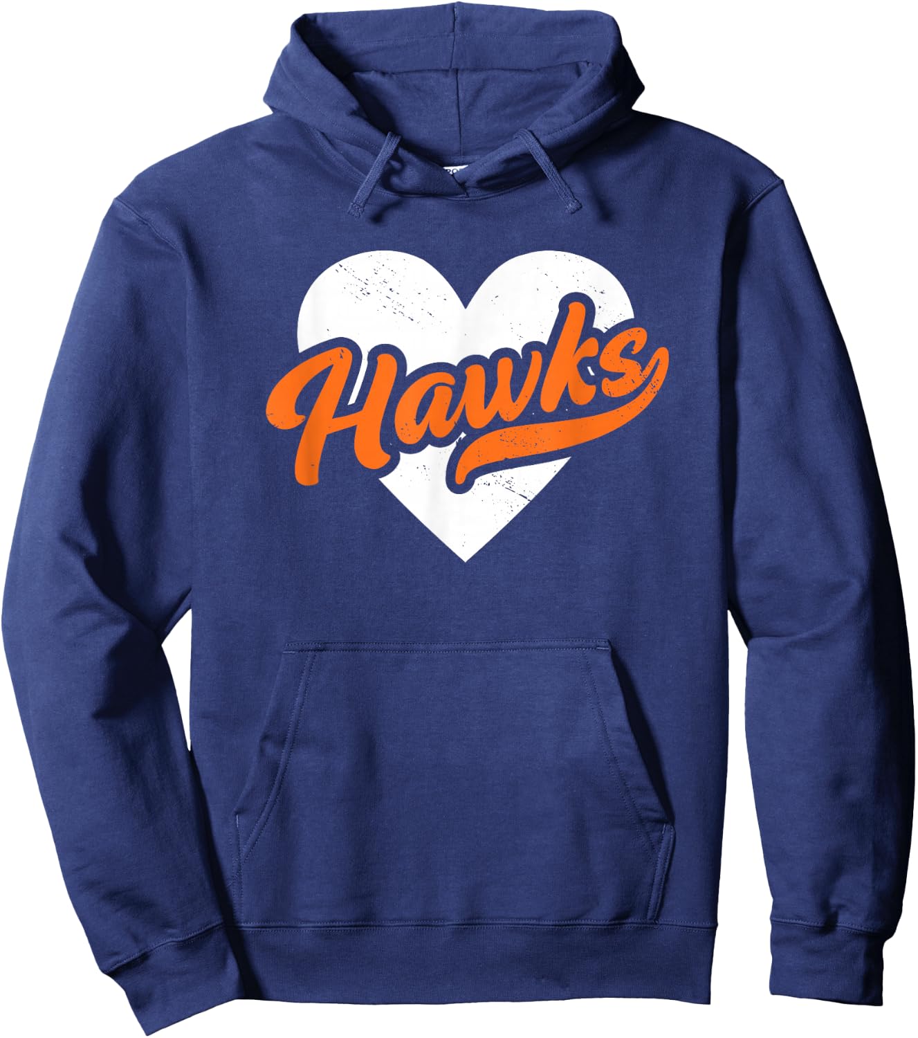 Vintage Hawks High School Go Hawks Pride Heart Hoodie - Hoodie | Navy
