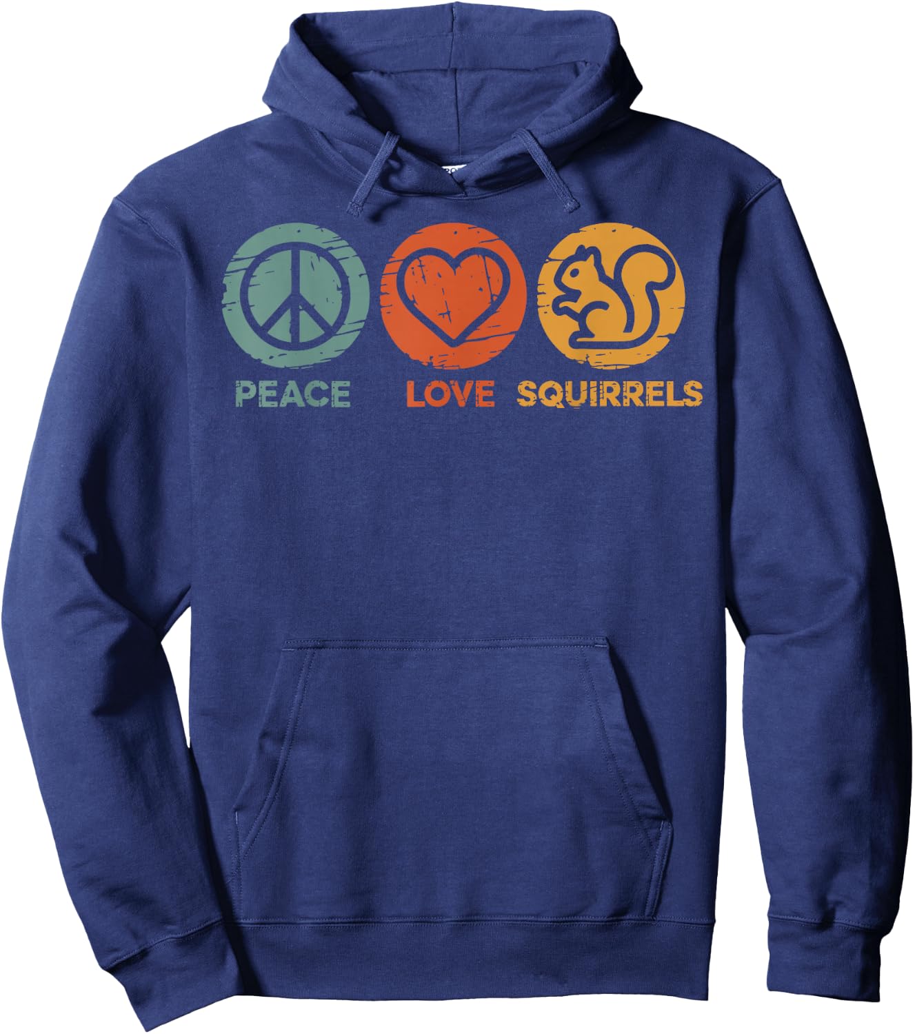 Peace Love Squirrel Funny Squirrel Hoodie - Hoodie | Navy