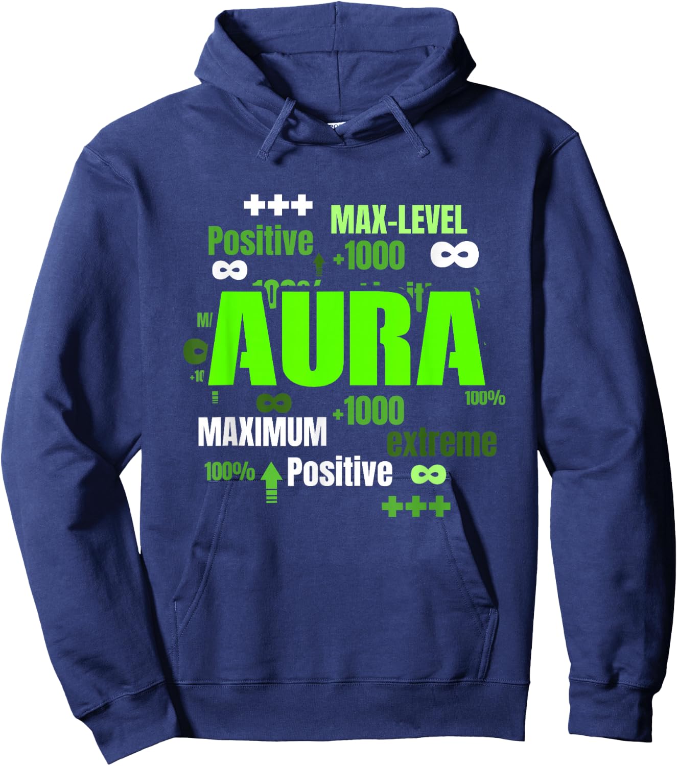 Green Max Aura Green Color Graphic Hoodie - Hoodie | Navy