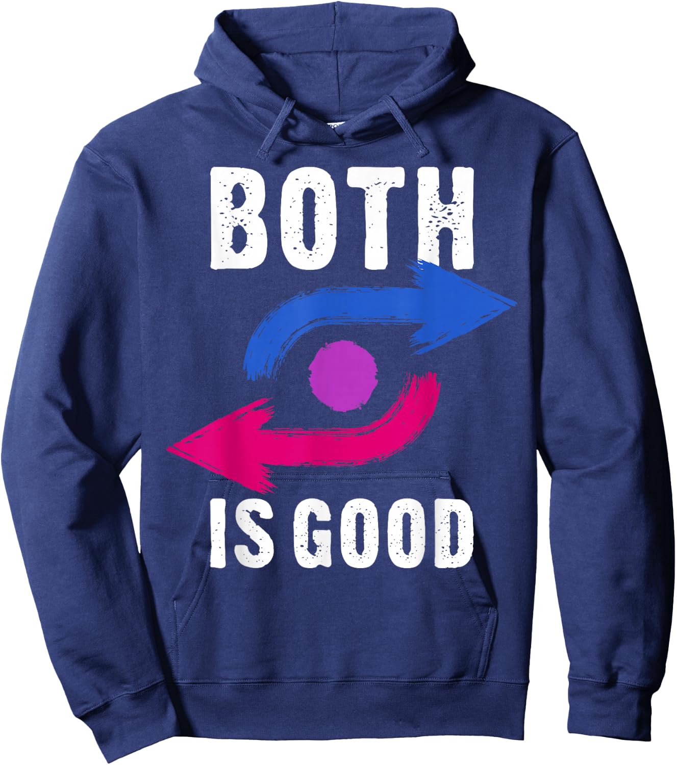 Both Is Good Bi Pride Bisexual Arrows Symbol Hoodie - Hoodie | Navy