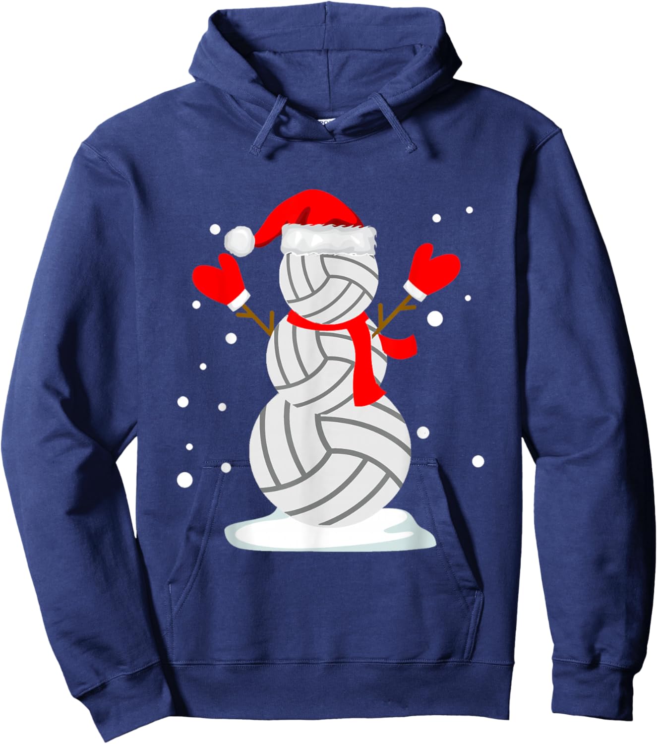 Volleyball Snowman Funny Christmas Shirts Hoodie - Hoodie | Navy