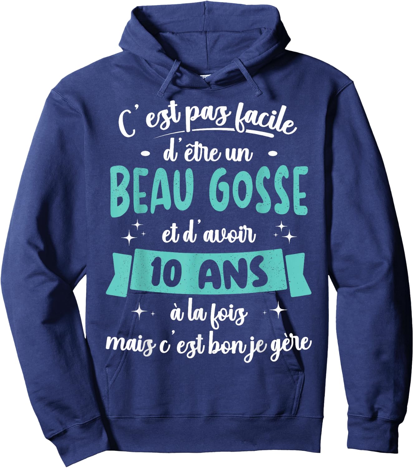 10 Years Birthday Gift Boy Beautiful Kid Gift Hoodie - Hoodie | Navy