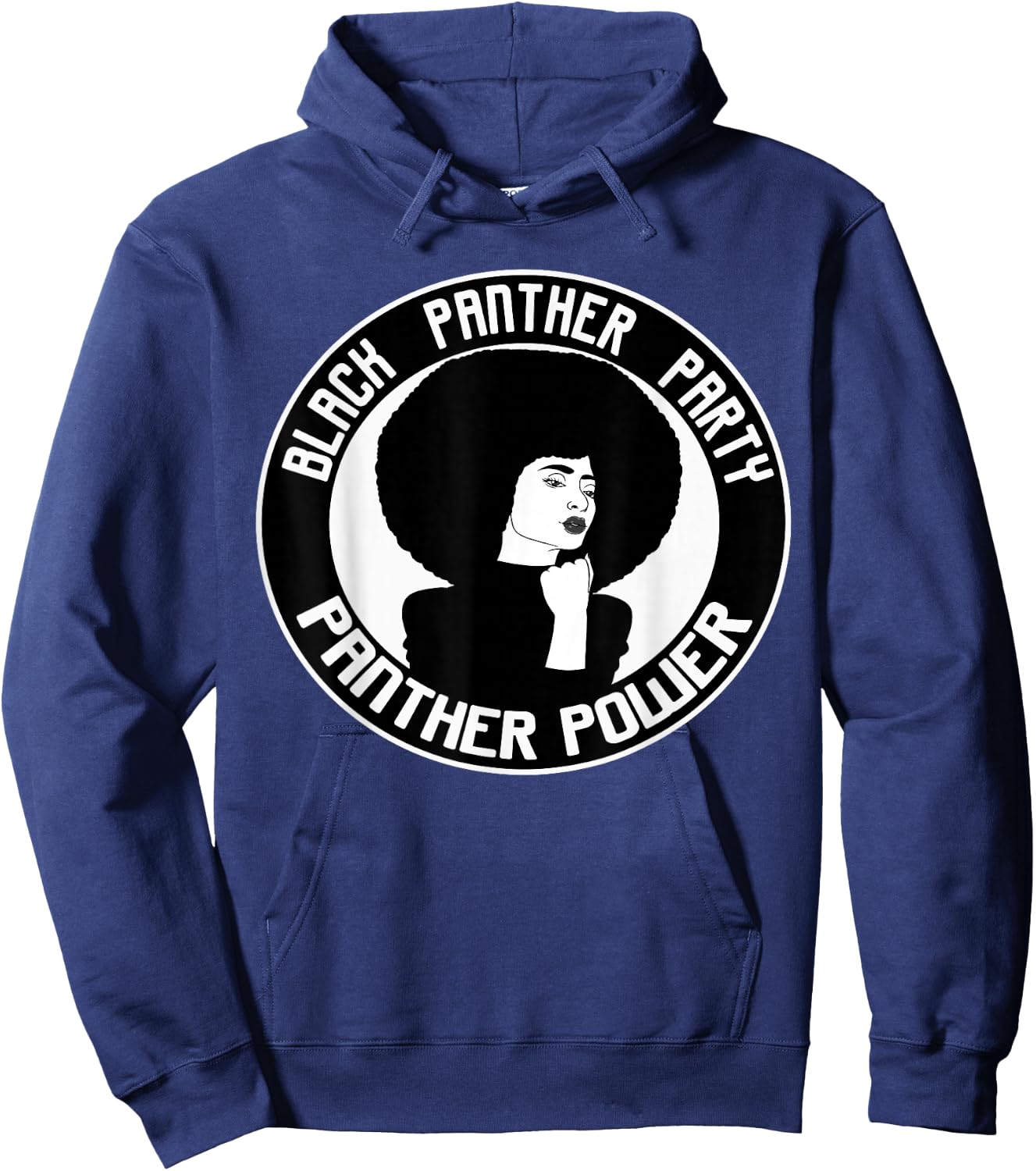 Black History Panther Party Logo Afro Hair Hoodie - Hoodie | Navy