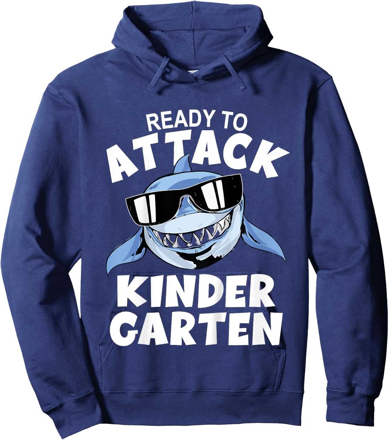 Ready To Attack Kindergarten Shark Hoodie - Hoodie | Navy