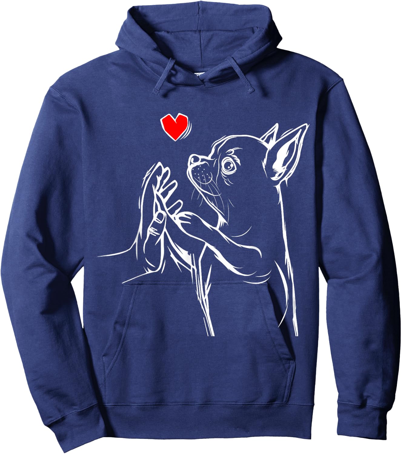 Chihuahua Dog Love Female , black, s Hoodie - Hoodie | Navy