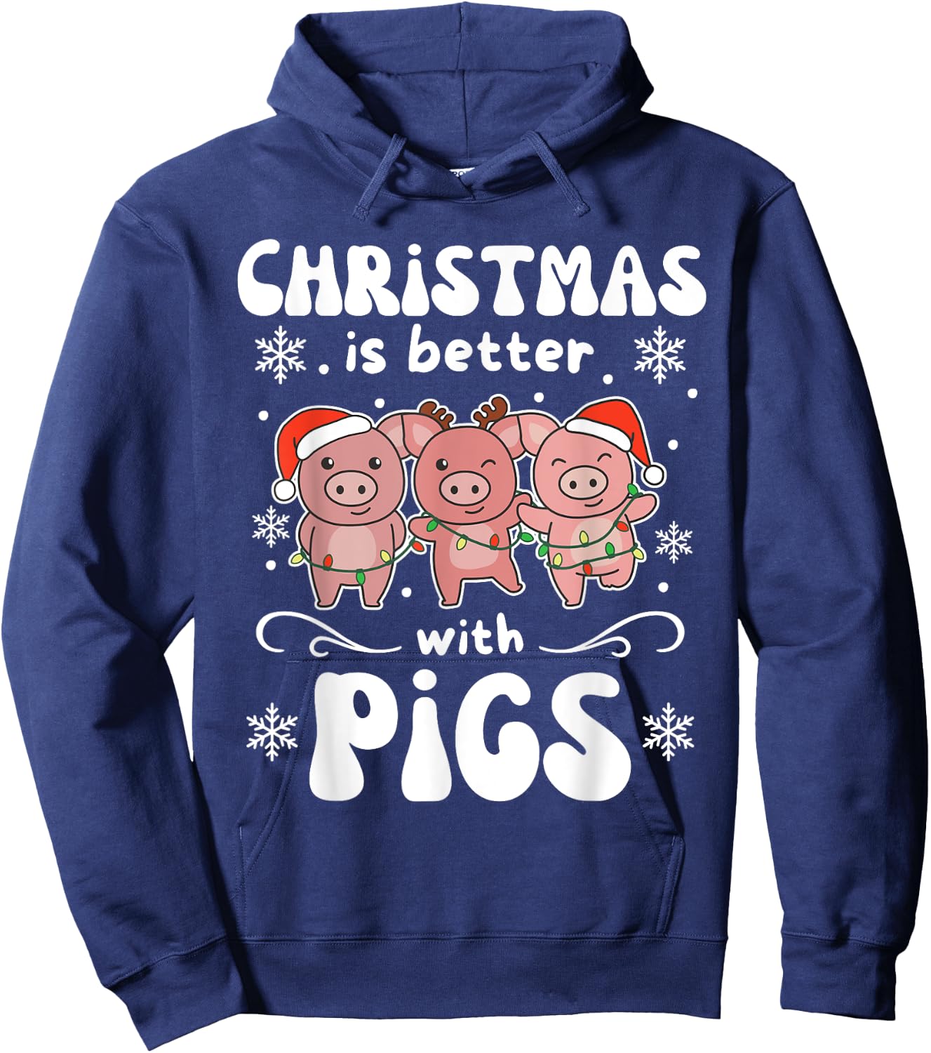 Christmas Is Better With A Pig Sweet Pig Hoodie - Hoodie | Navy