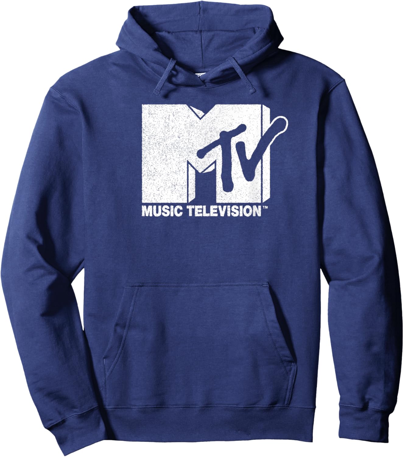 MTV Classic Distressed Logo , black Hoodie - Hoodie | Navy