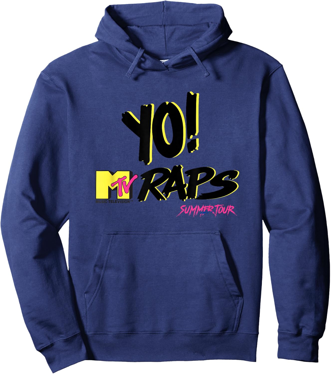 Yo! MTV Raps Summer Tour Neon 90s Hip Hop Hoodie - Hoodie | Navy