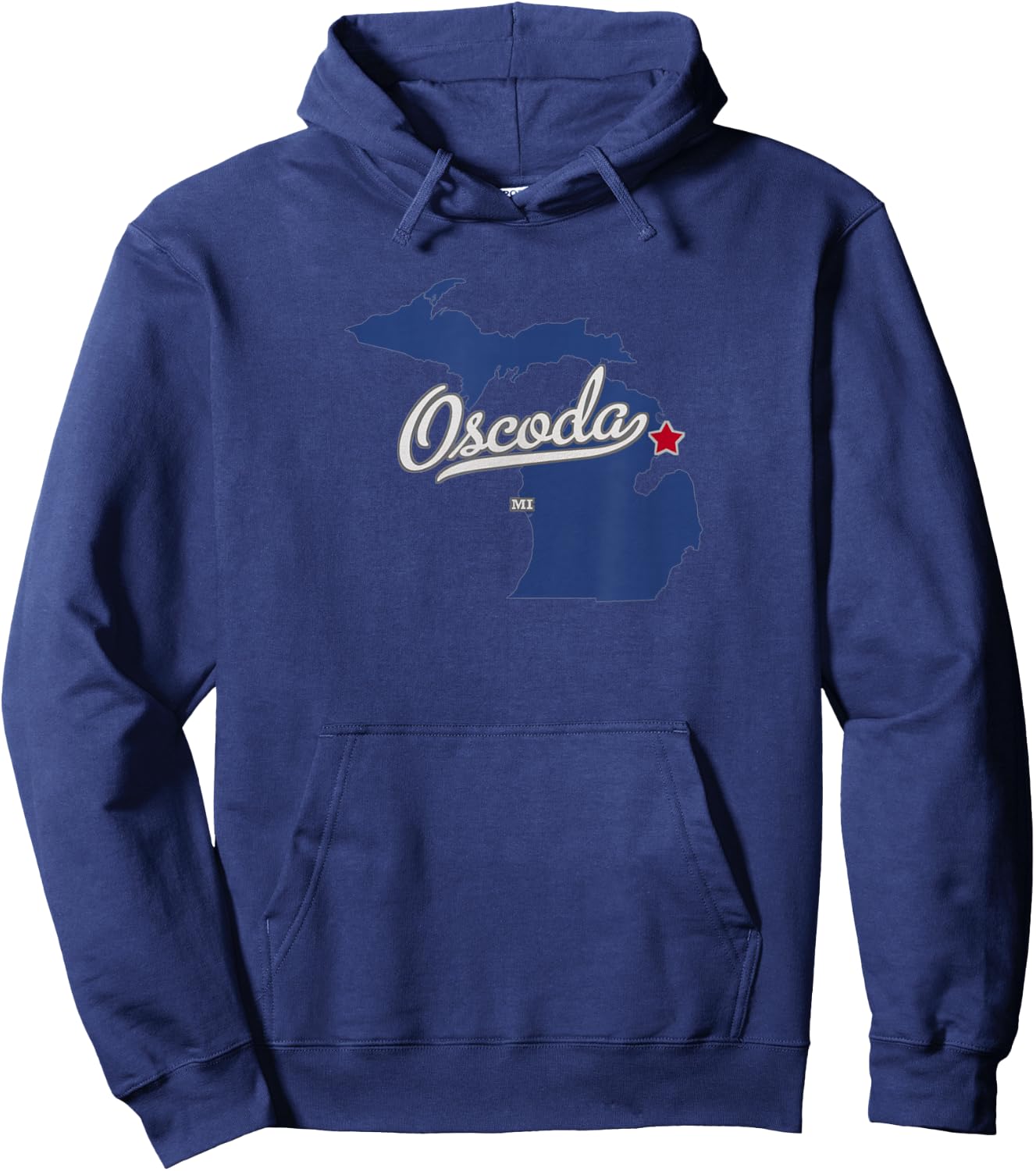 Oscoda Michigan MI Map Hoodie - Hoodie | Navy