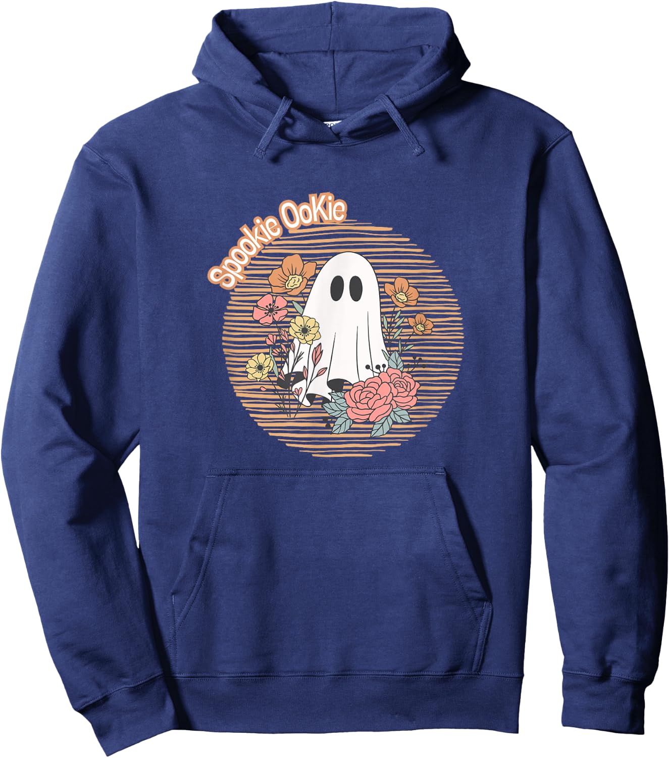 Halloween Cozy Spooky Ghost Fall Fun Retro Hoodie - Hoodie | Navy