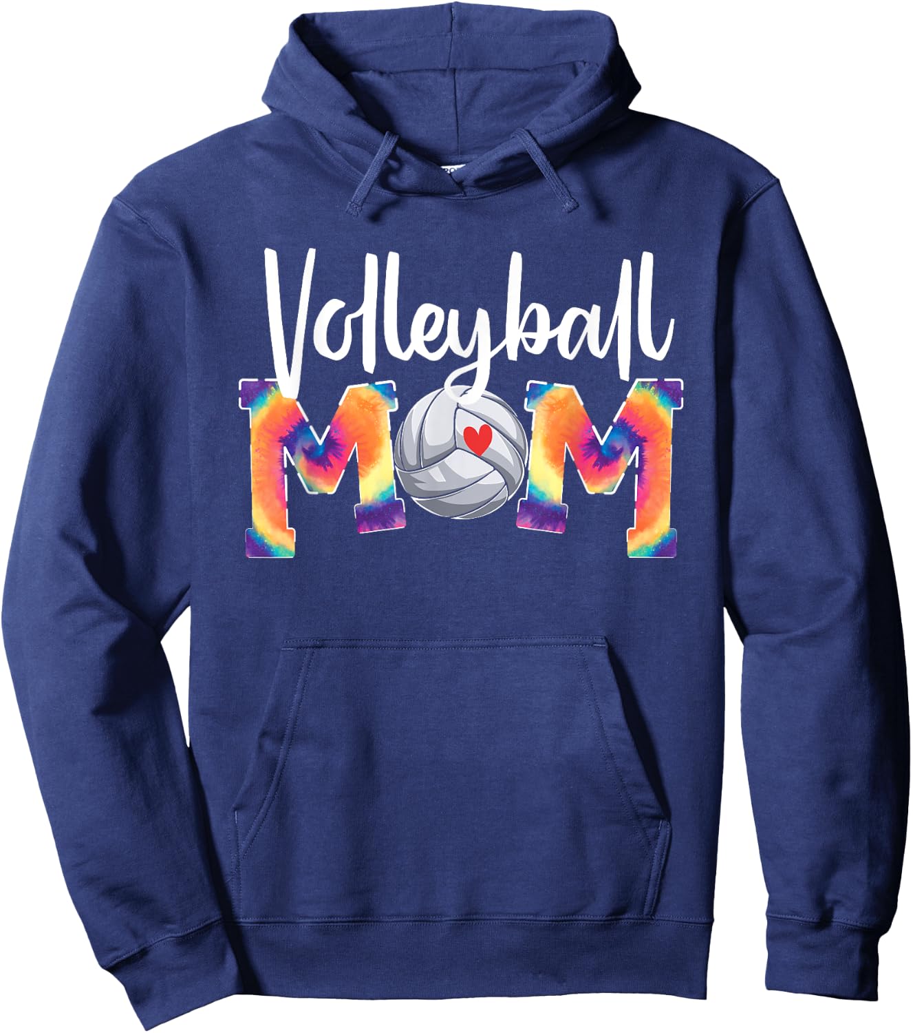 Volleyball Mom Tie-Dye Funny Volleyball Love Hoodie - Hoodie | Navy