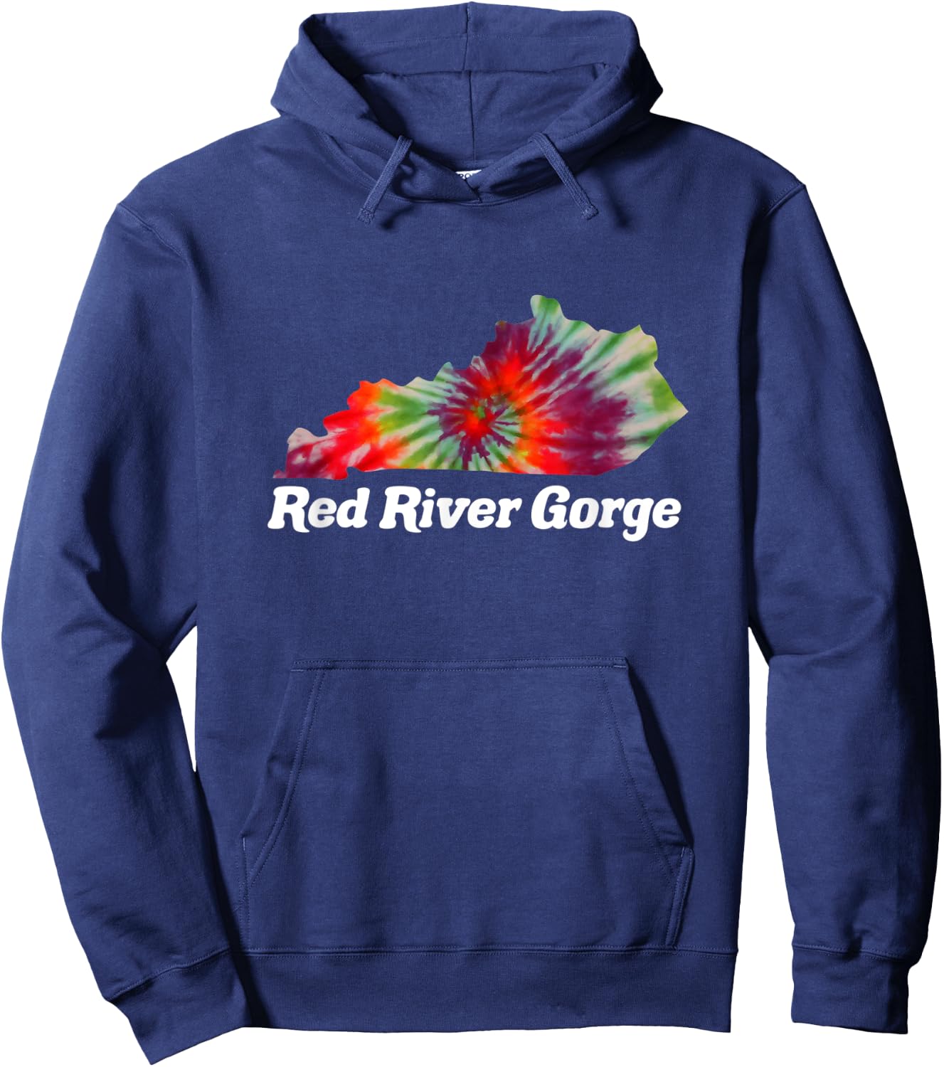 Red River Gorge Climbing RRG Kentucky Tie Dye Hoodie - Hoodie | Navy