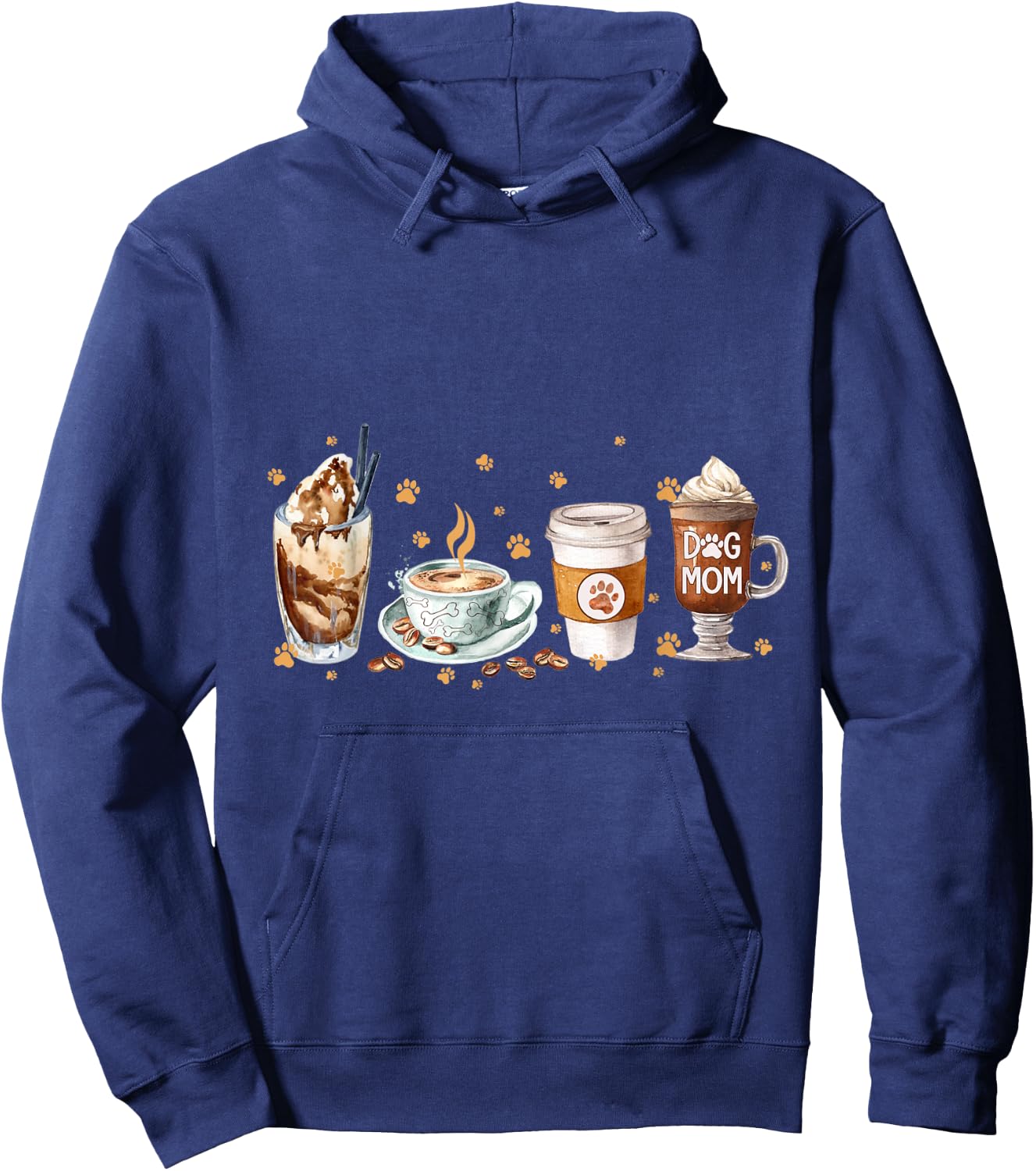 Coffee And Dog Mom Happy Mother's Day Dog Mom Hoodie - Hoodie | Navy