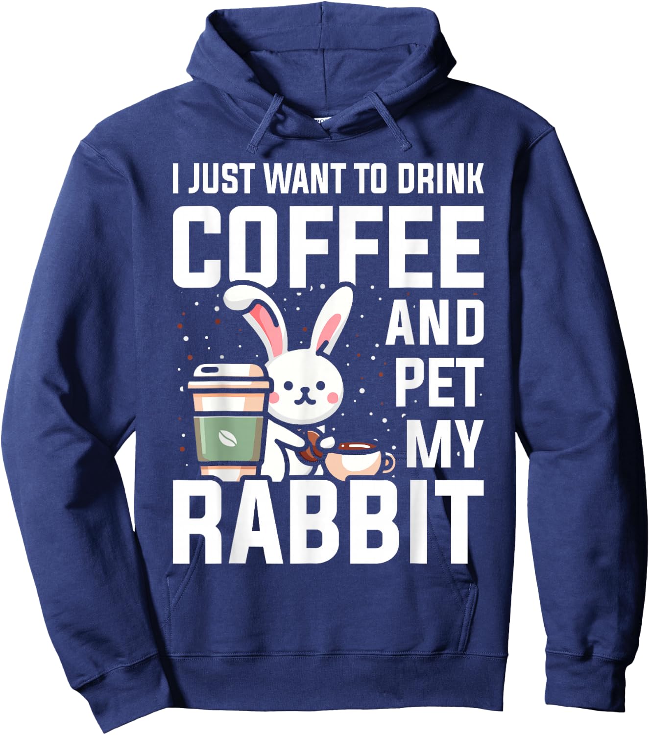 Rabbit Lover Coffee Bunny Mom Hoodie - Hoodie | Navy