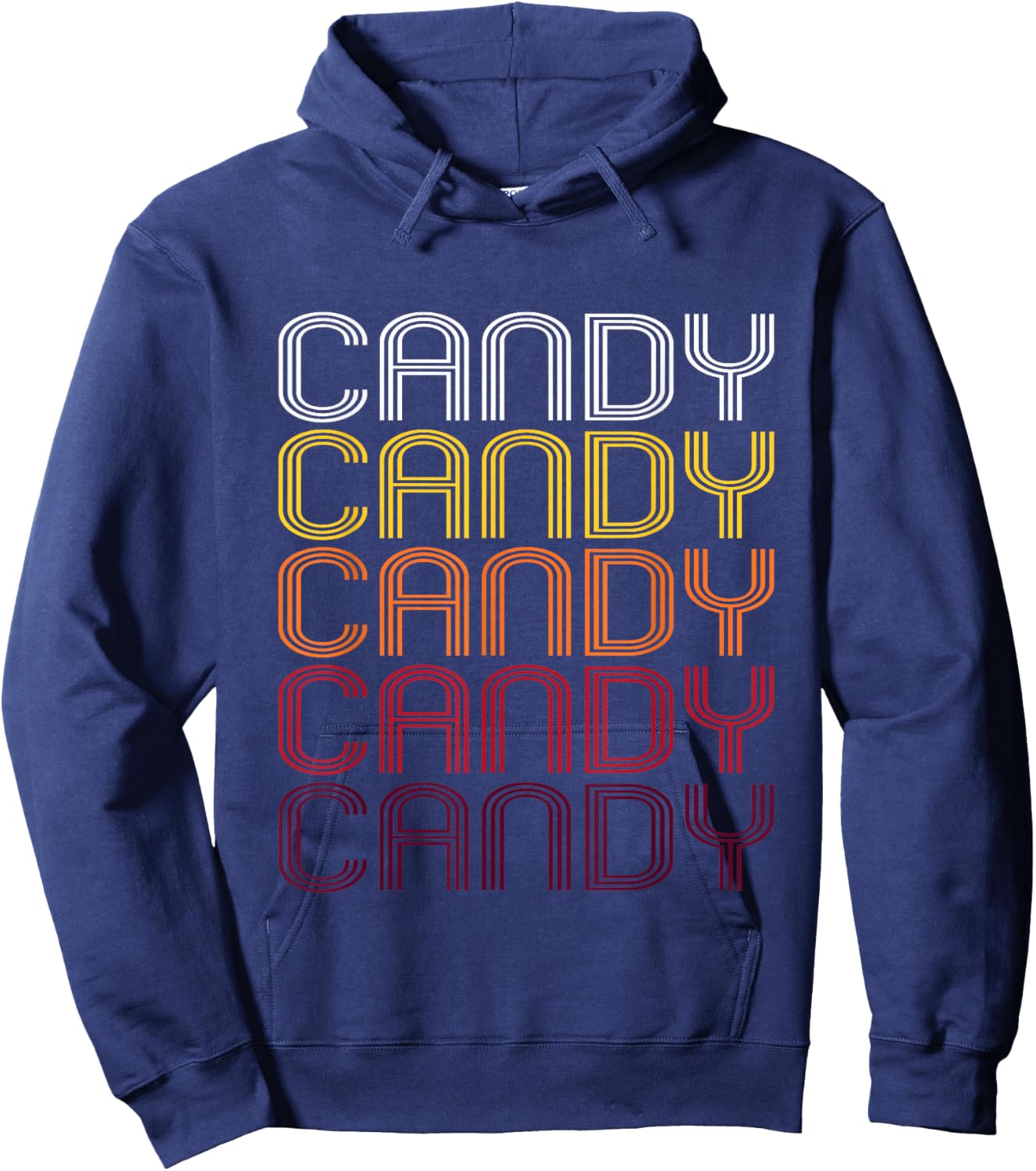 Candy Retro Wordmark Pattern - Vintage Style Hoodie - Hoodie | Navy