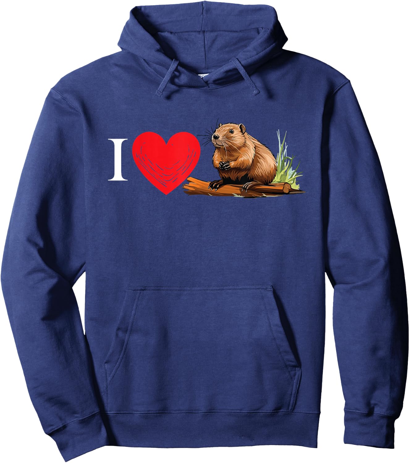 Beaver Funny Bobr I Love Beaver Animal Meme Hoodie - Hoodie | Navy