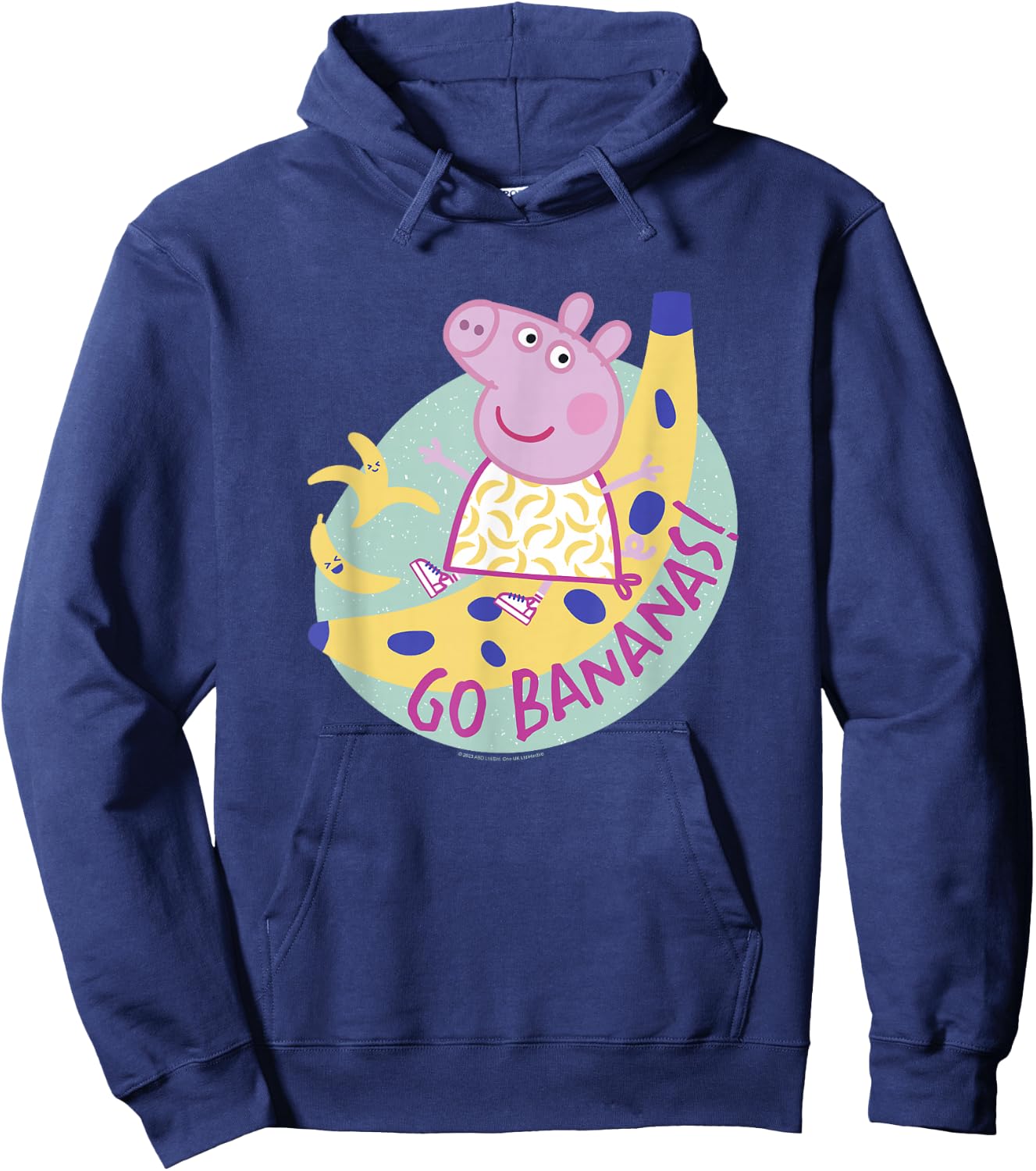 Peppa Pig Go Bananas! Funny Fruit Portrait Hoodie - Hoodie | Navy
