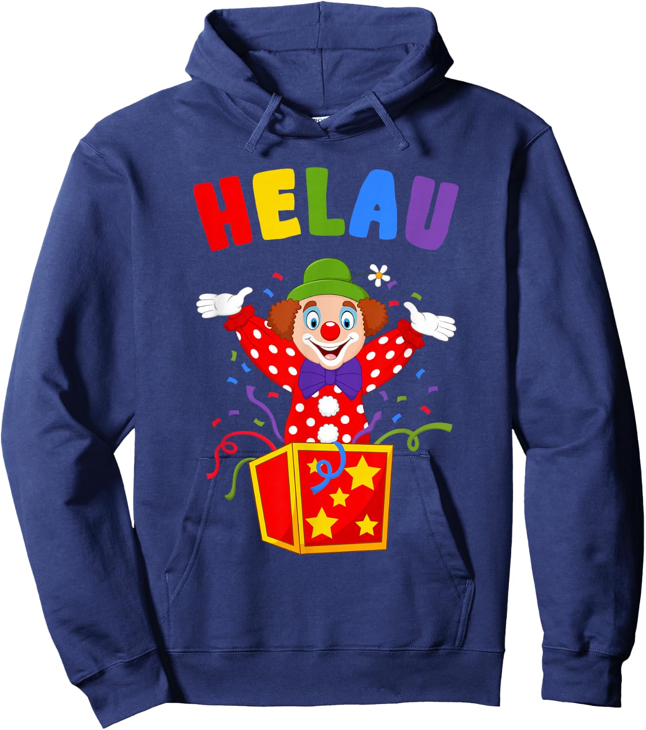 Helau Lustiges Fasching mit Clown Helau , black Hoodie - Hoodie | Navy