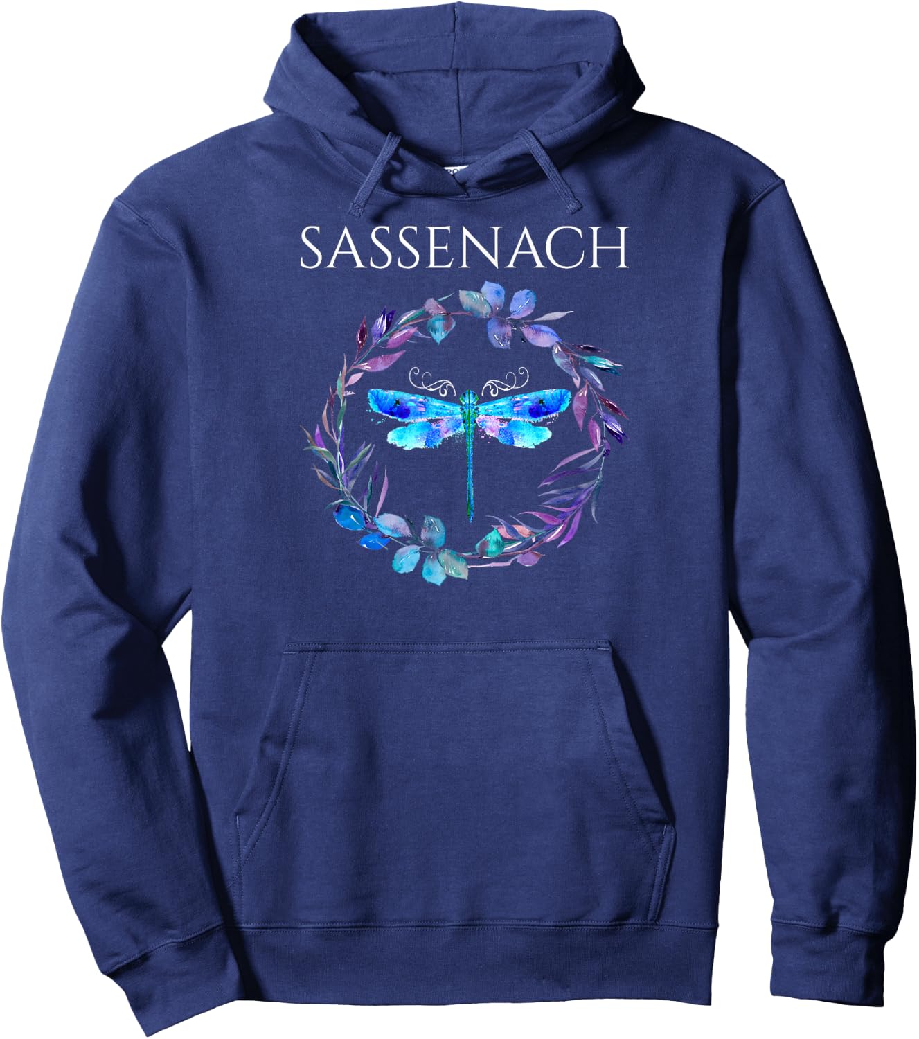 Sassenach Dragonfly Flower Flowers Hoodie - Hoodie | Navy