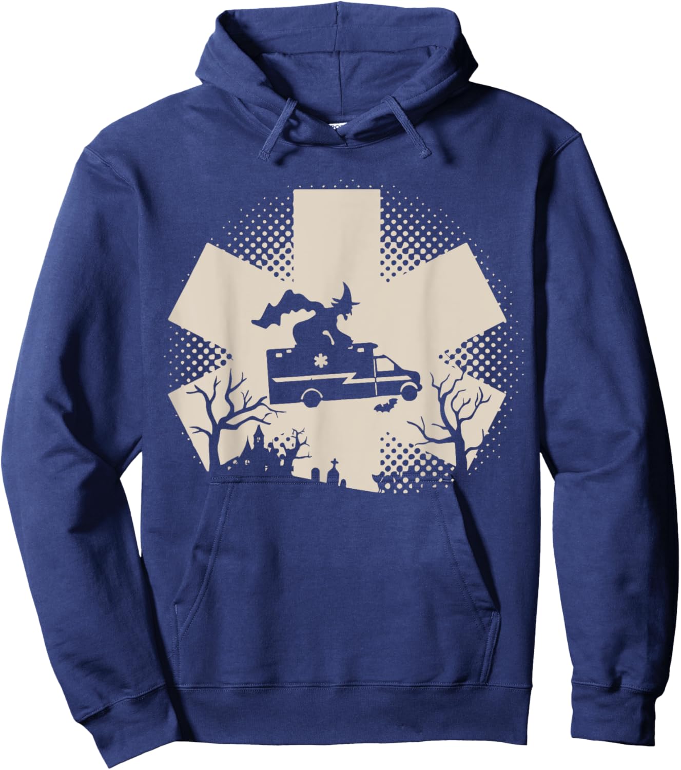 Funny EMT Paramedic EMS Halloween Design Hoodie - Hoodie | Navy