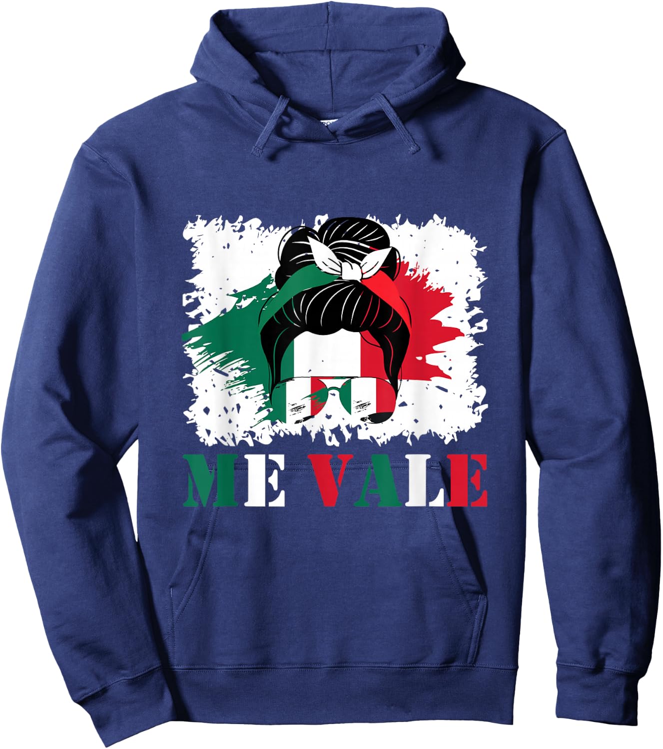 Me Vale Mexican Flag Latino Spanish Slang Hoodie - Hoodie | Navy
