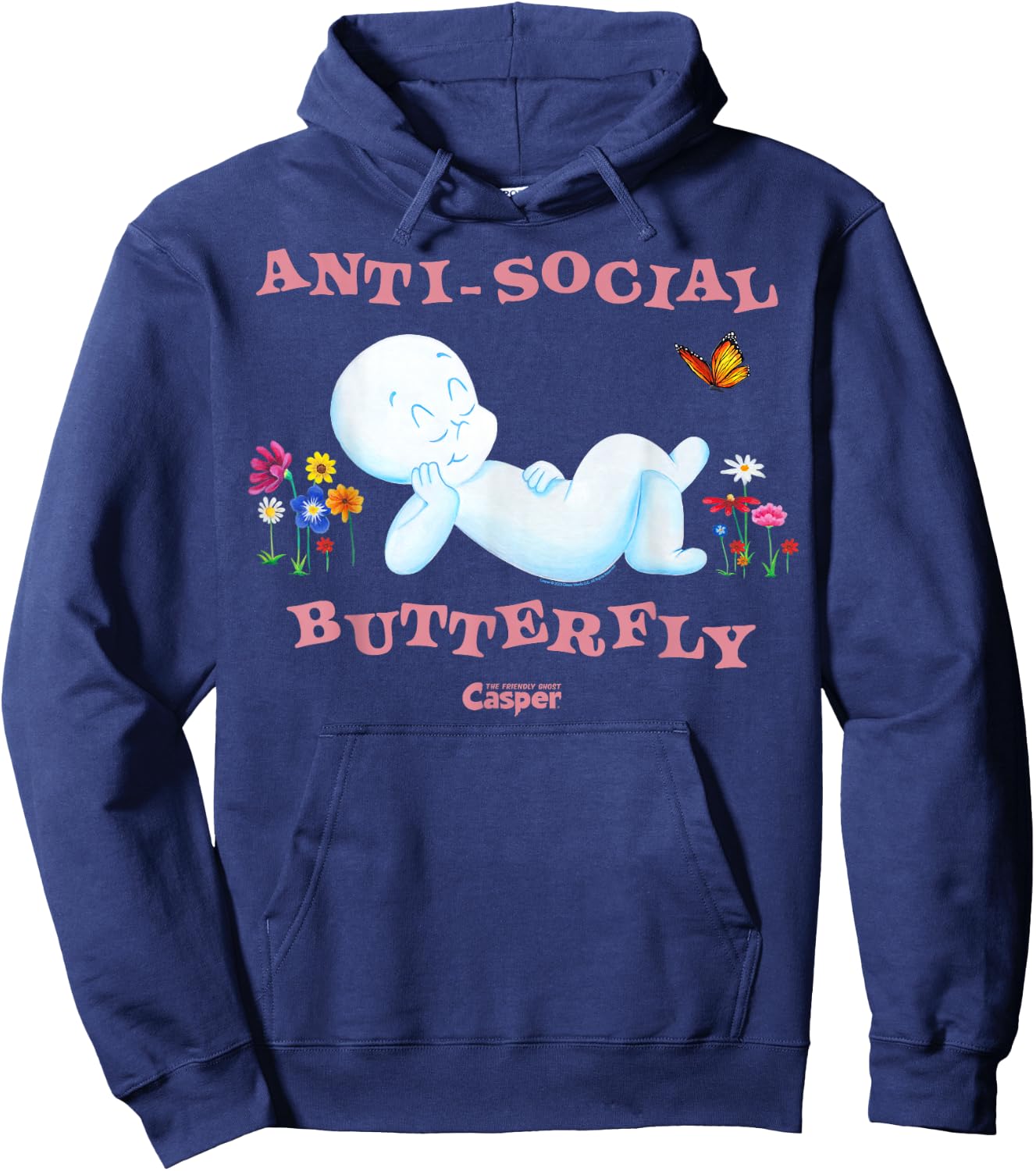 Casper the Friendly Ghost Anti-Social Butterfly Hoodie - Hoodie | Navy