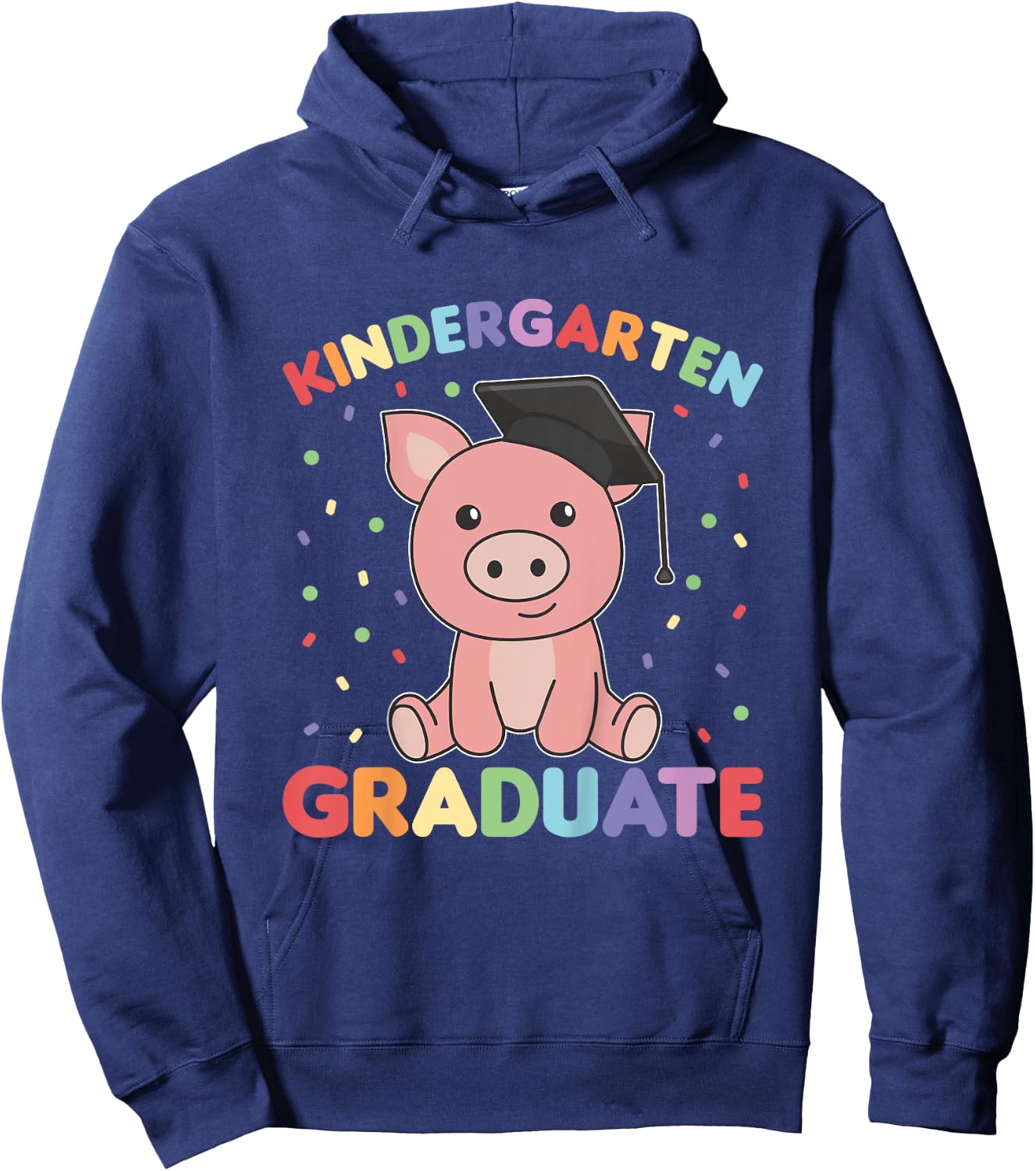 Kids Kids Kindergarten Graduate Pig Graduation Hoodie - Hoodie | Navy