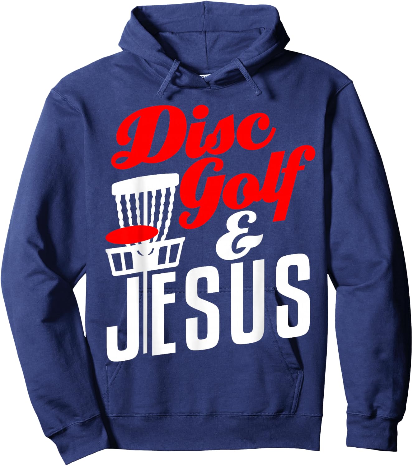 Disc Golf Jesus Christian Funny Golfing Golfer Hoodie - Hoodie | Navy