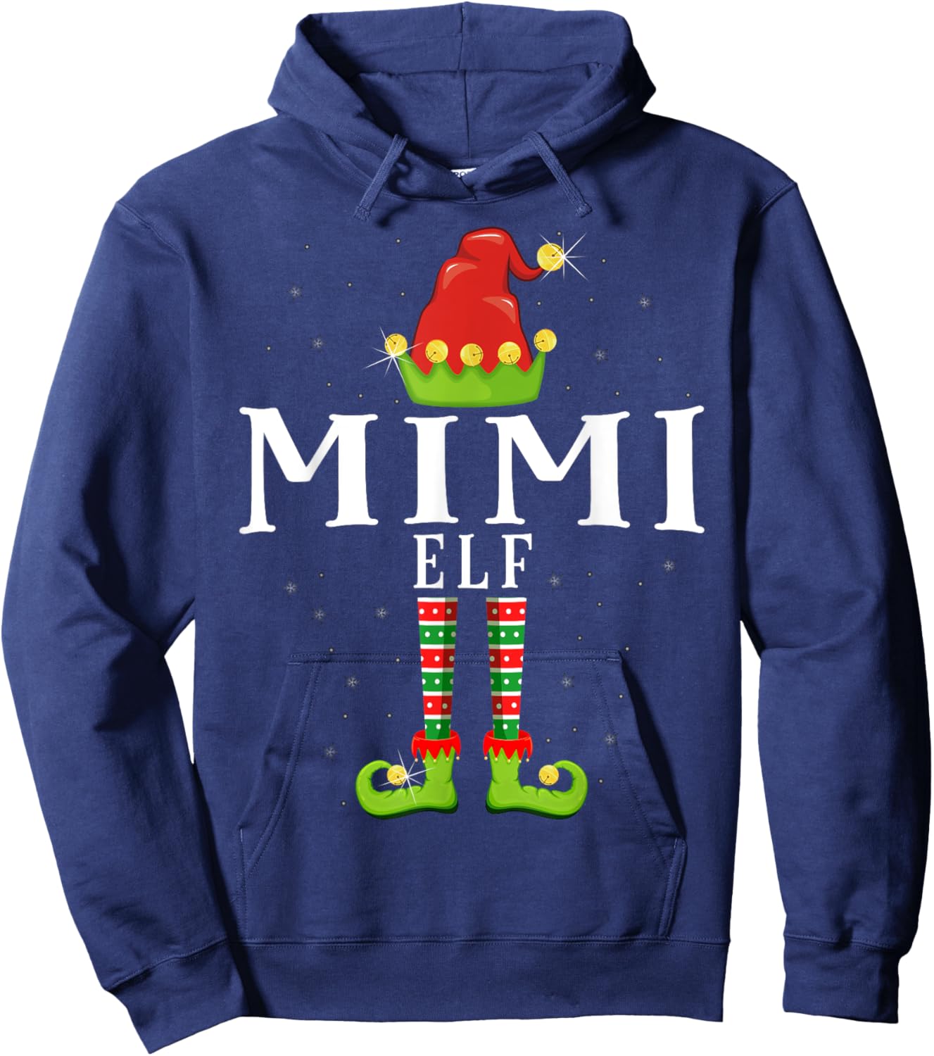 Mimi Elf Christmas Matching Xmas Pajama Hoodie - Hoodie | Navy