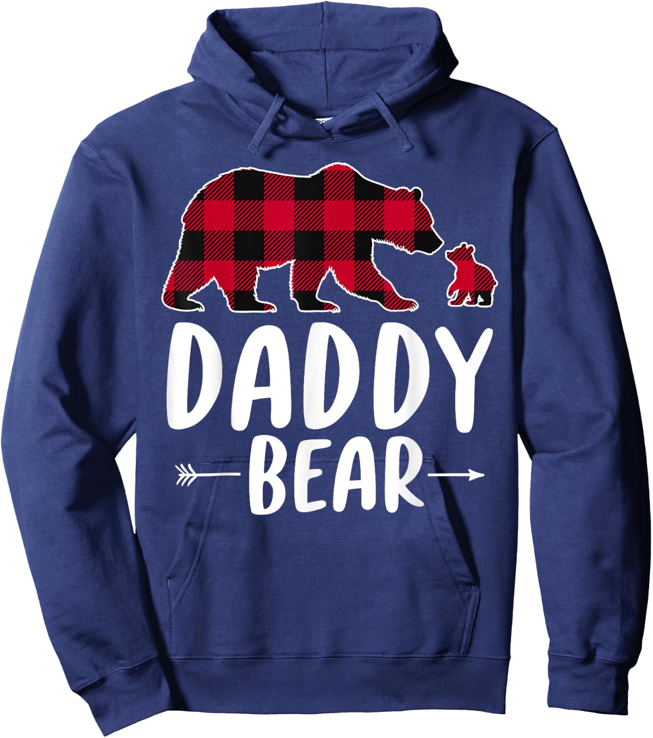 Daddy Bear Christmas Pajama Red Buffalo Plaid Hoodie - Hoodie | Navy