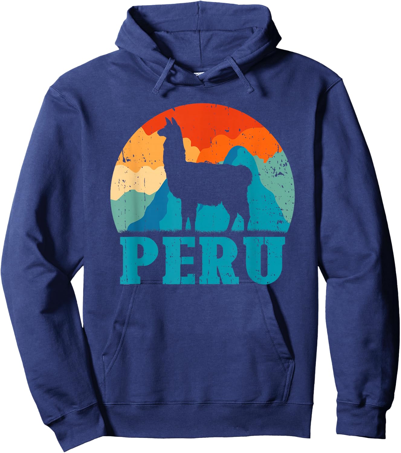 Peru Alpaca Retro Peruvian Llama Hoodie - Hoodie | Navy