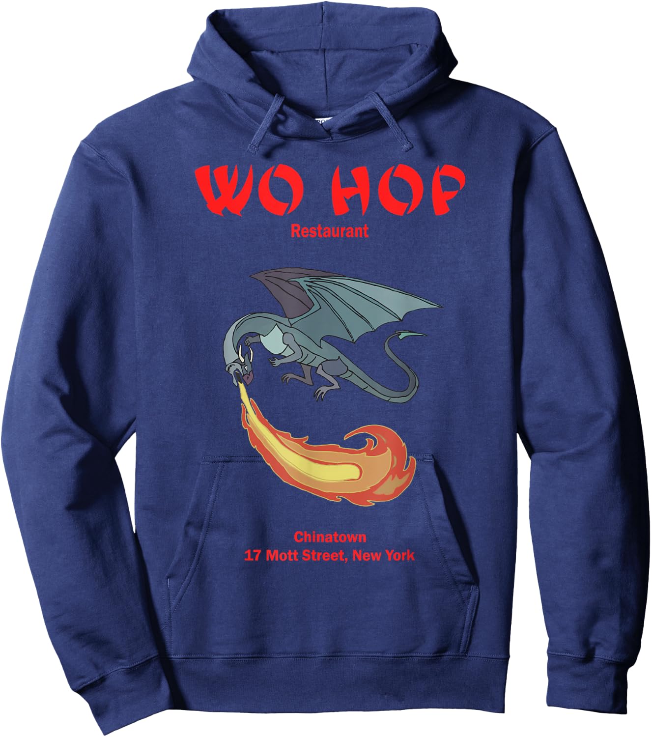 Dragon Fire Wo hop Restaurant Chinatown Hoodie - Hoodie | Navy
