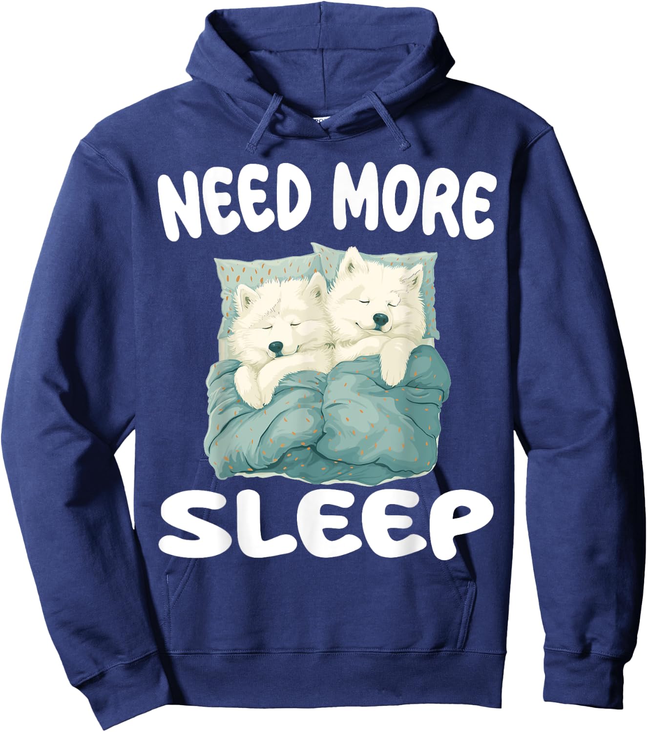 Cute Samoyed Need more Sleep Pajamas Nightgown Hoodie - Hoodie | Navy