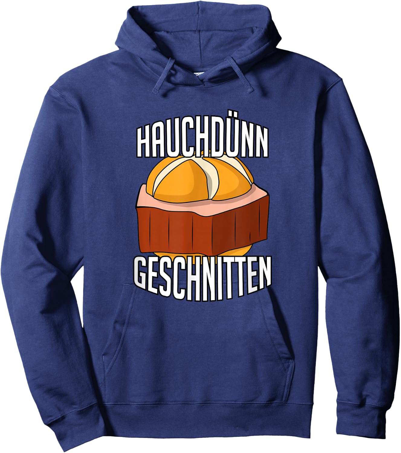 Leberkäse Brötchen Hauchdünn Geschnitten Hoodie - Hoodie | Navy