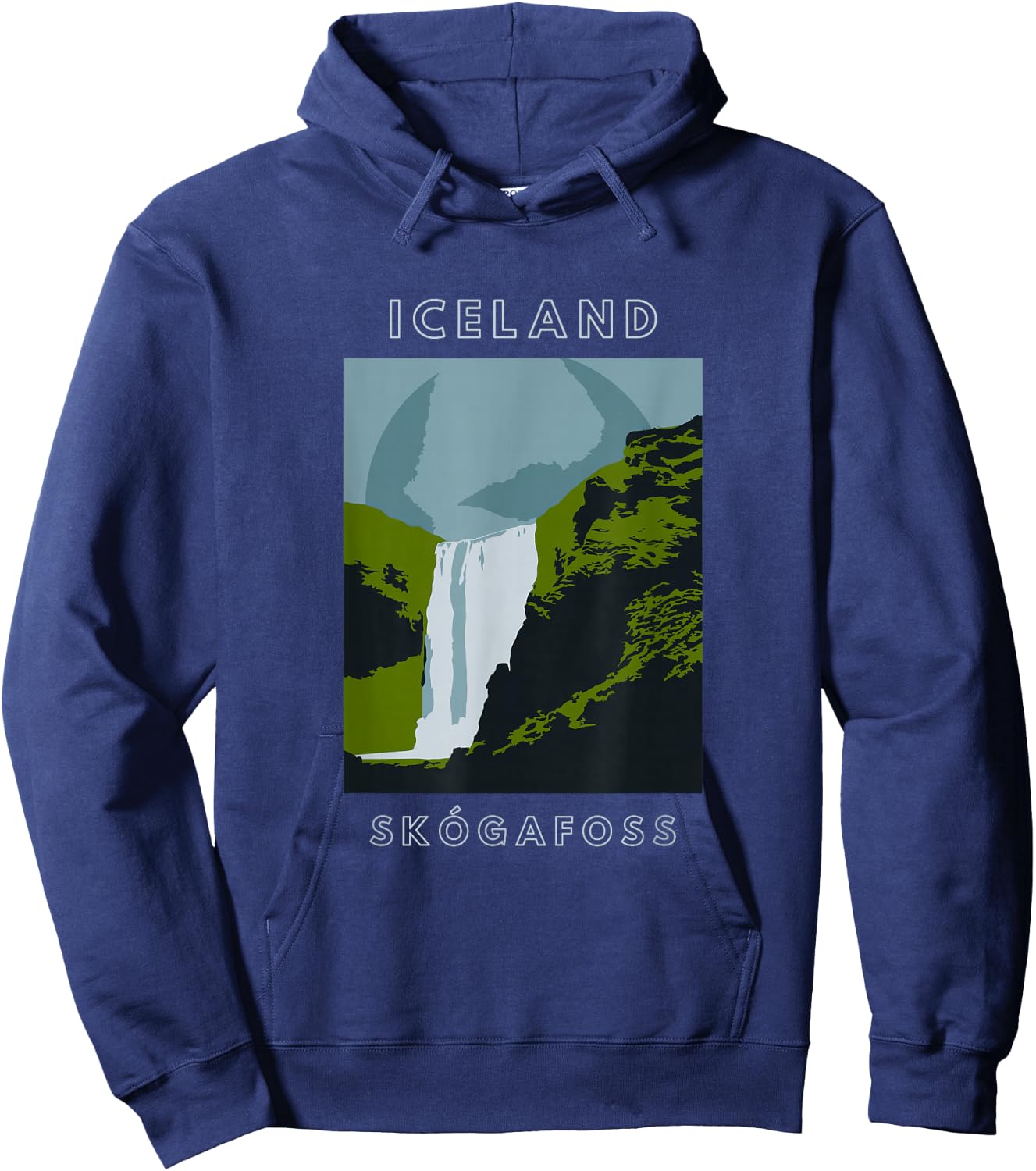 Iceland Skogafoss Waterfall Travel Hoodie - Hoodie | Navy