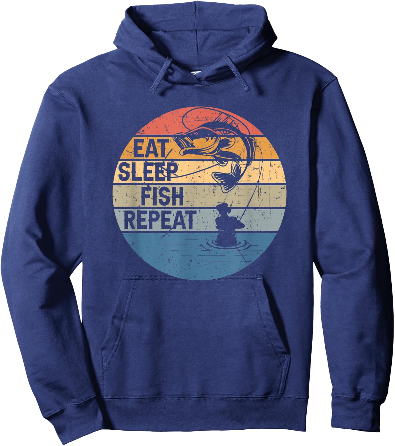 Eat Sleep Fish Repeat Fishing for Fishermen Hoodie - Hoodie | Navy