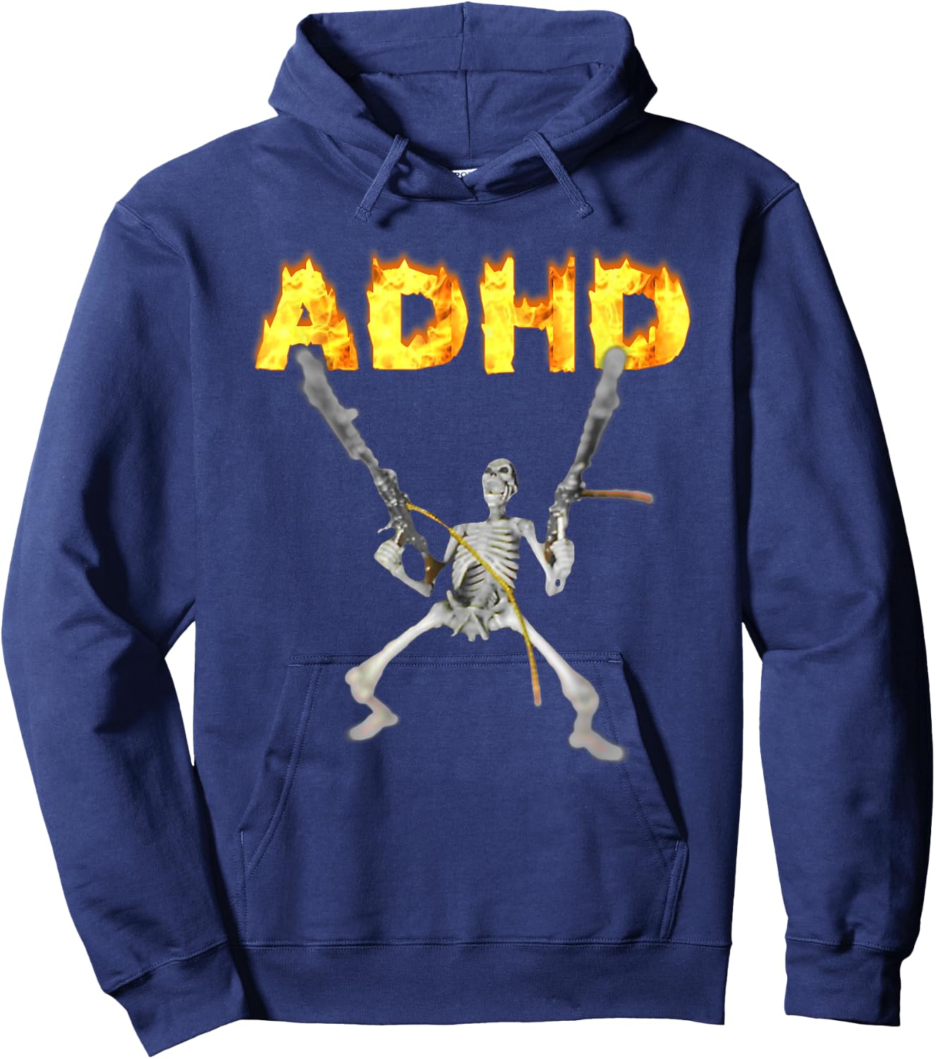 ADHD Skeleton Meme , black Hoodie - Hoodie | Navy