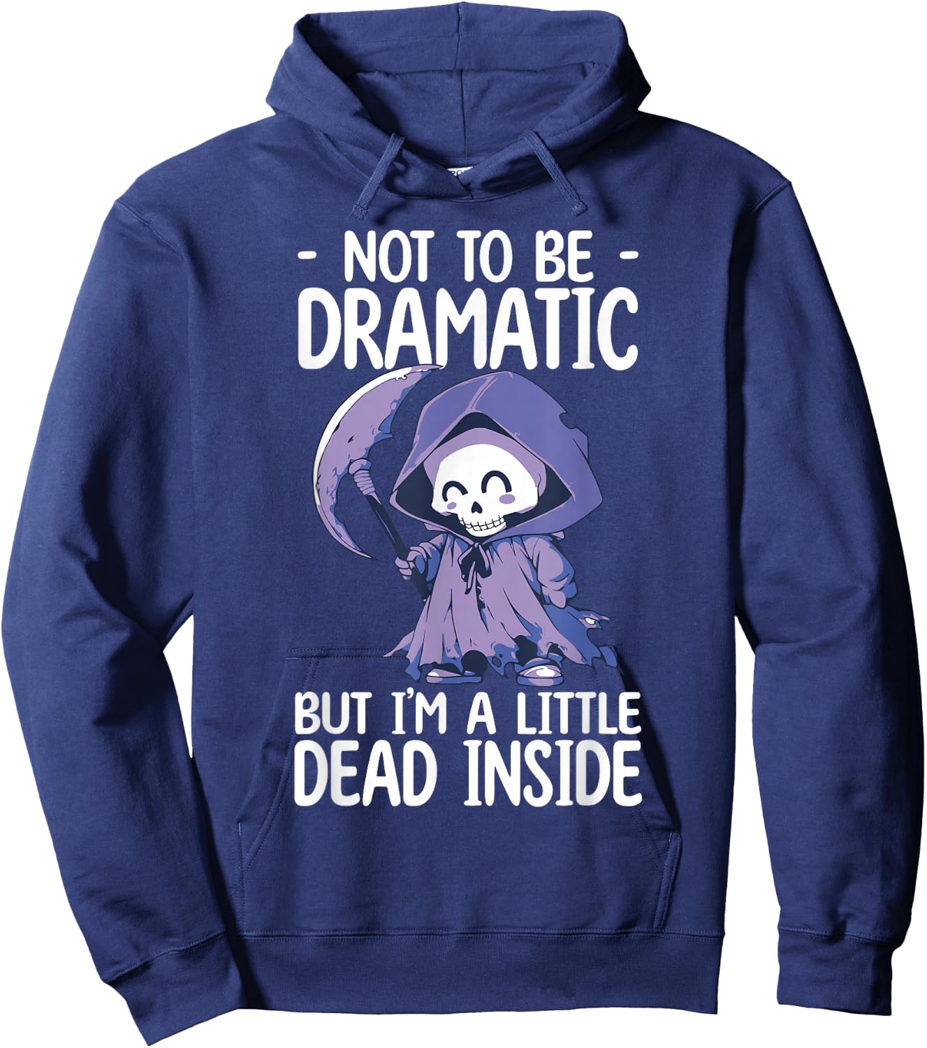 Grim Reaper With Scythe Cute Grim Reaper Hoodie - Hoodie | Navy