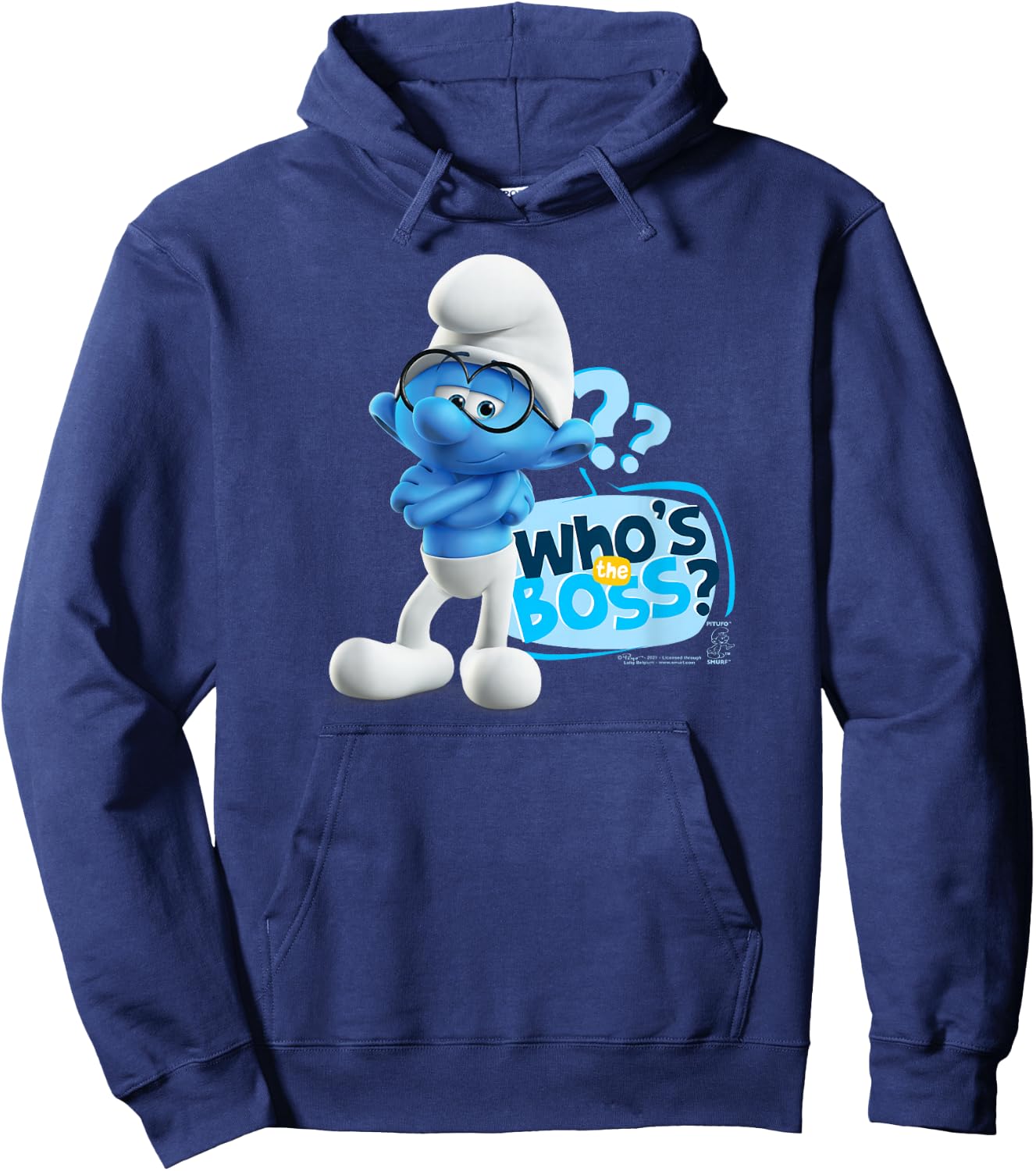 The Smurfs Brainy Who's The Boss? Hoodie - Hoodie | Navy