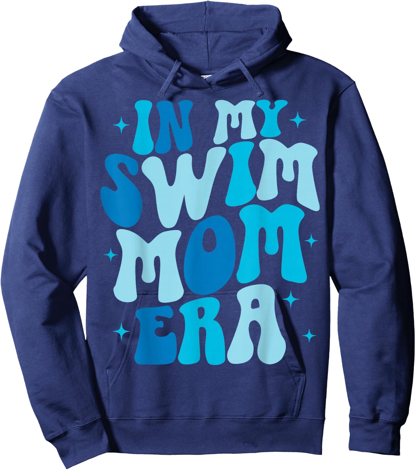 In My Swim Mom Era Groovy Swimming Swimmer Mom Hoodie - Hoodie | Navy