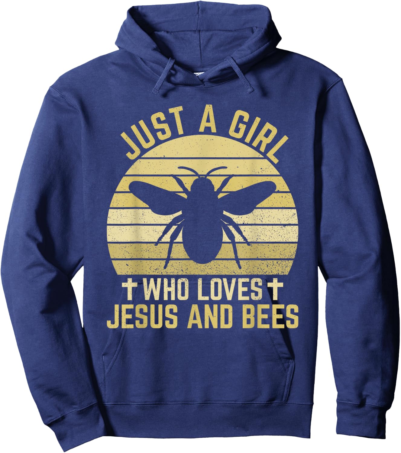 Jesus And Bees - Christian Girl And Women Hoodie - Hoodie | Navy