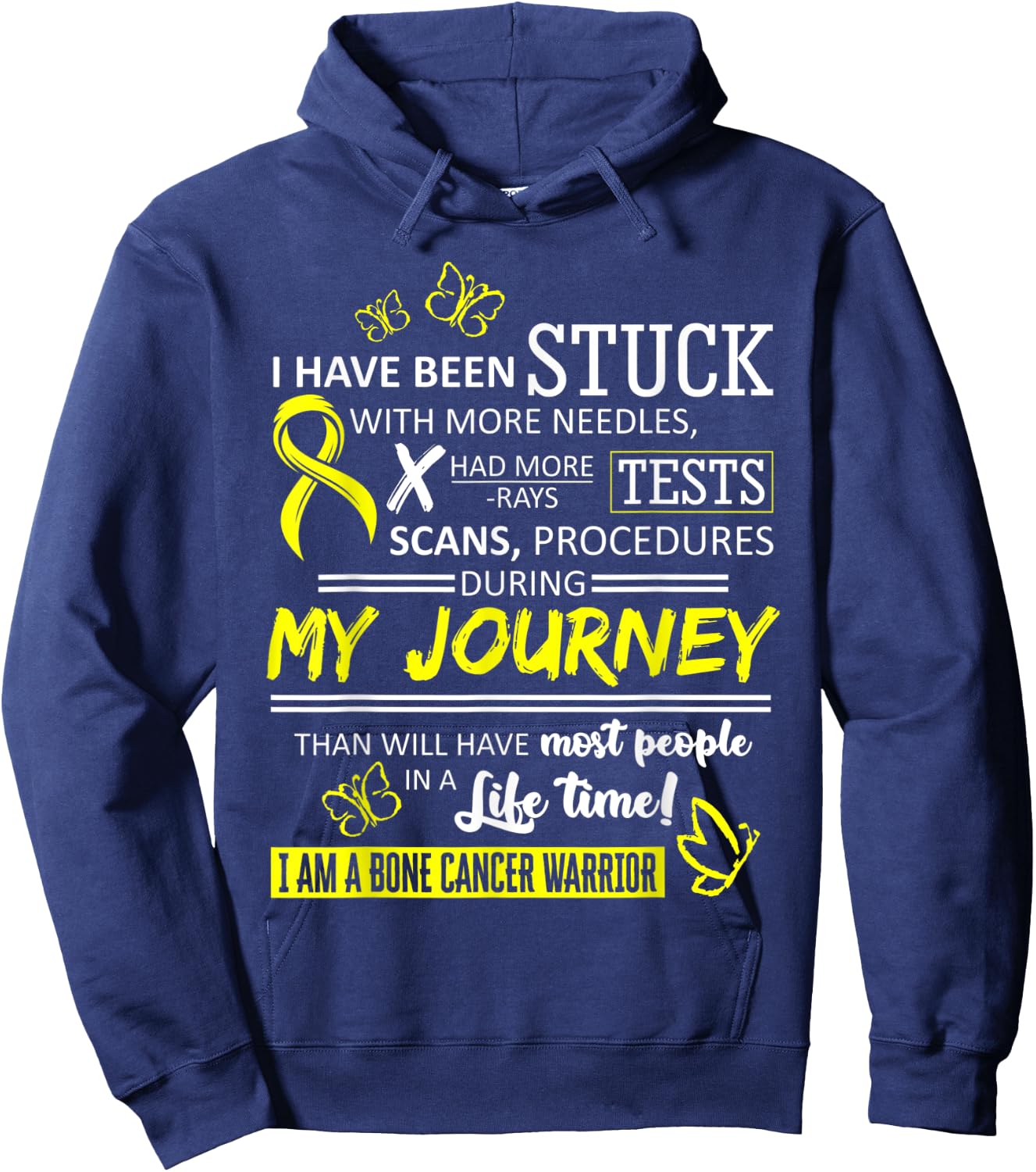 My Journey I Am A Bone Cancer Warrior Hoodie - Hoodie | Navy