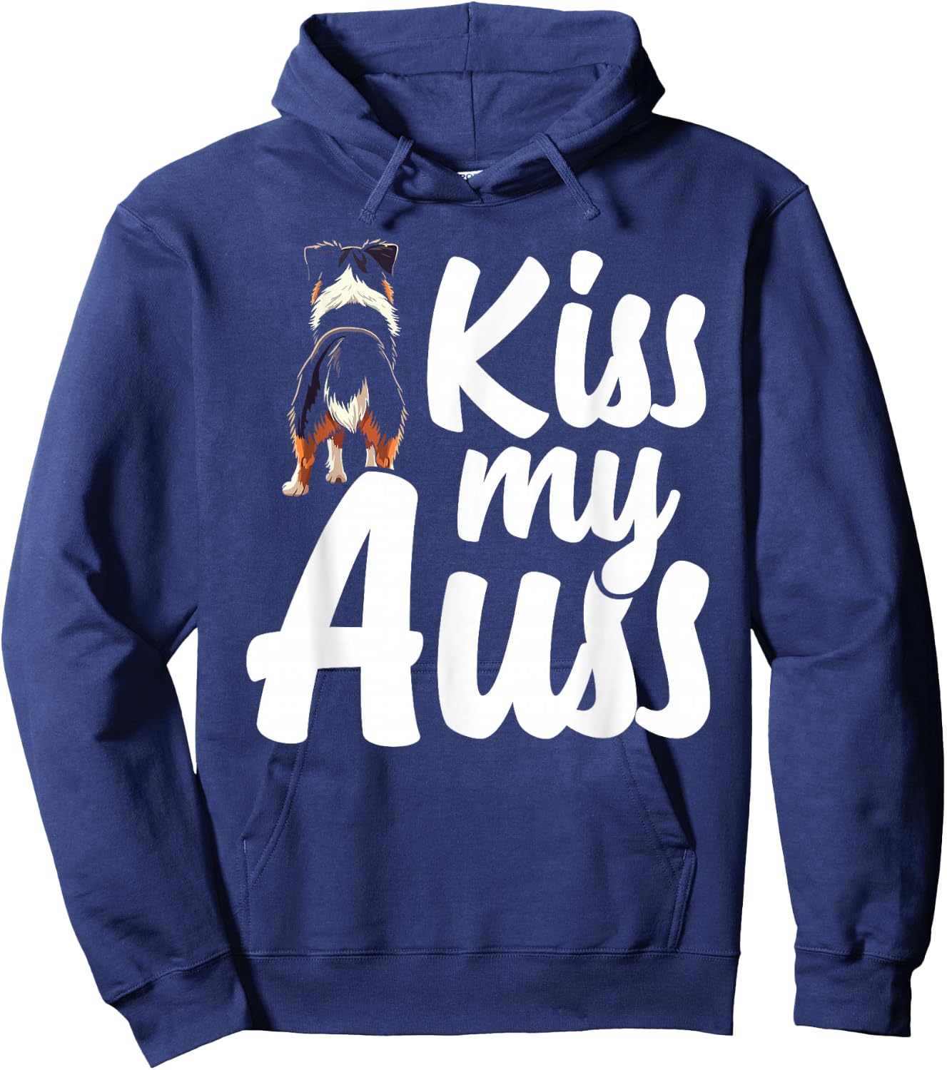 Kiss My Auss Australian Shepherd Dog Hoodie - Hoodie | Navy
