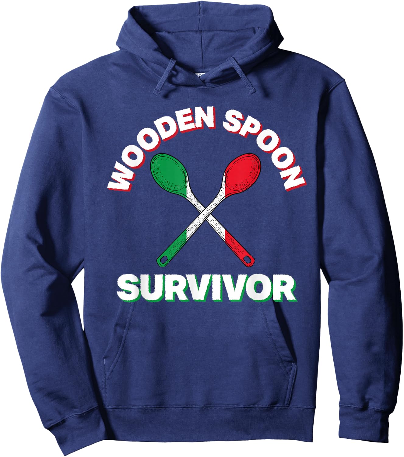 Italian Family Funny Wooden Spoon Survivor Hoodie - Hoodie | Navy