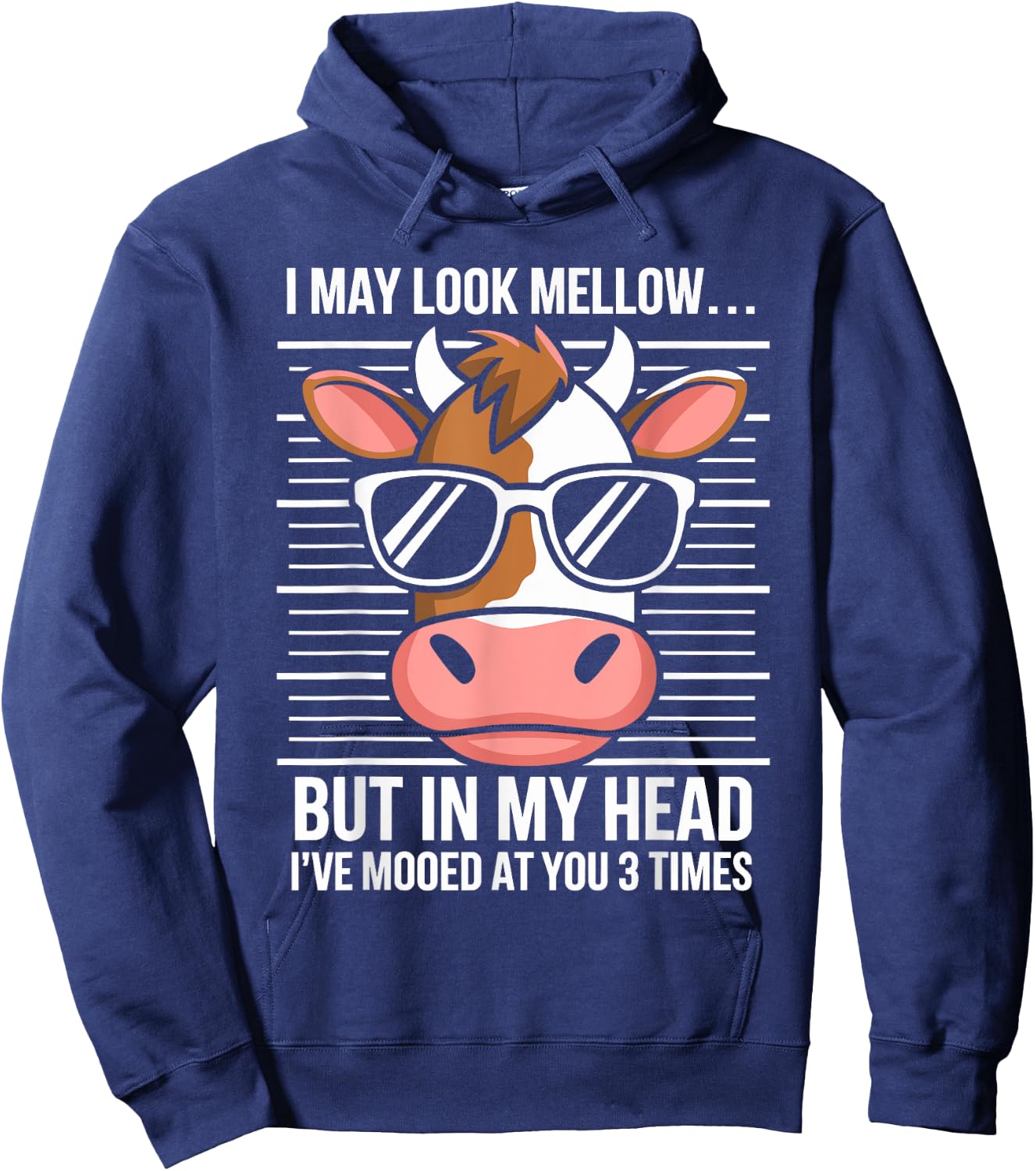 I May Look Calm but in My Head Funny Cow Hoodie - Hoodie | Navy
