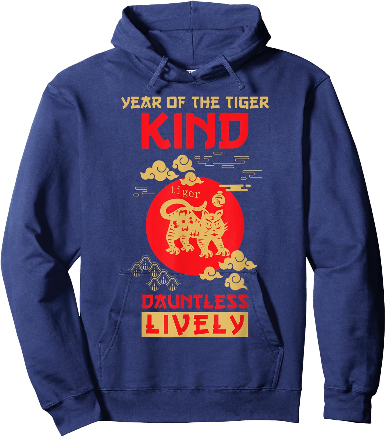 Tiger Chinese Zodiac Design | Year of the Tiger Hoodie - Hoodie | Navy